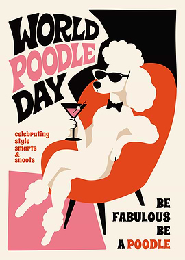 World Poodle Day Retro Poster