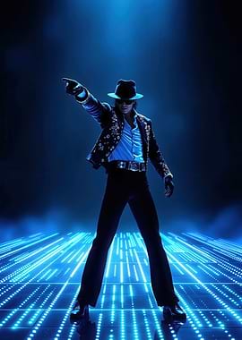 Michael Jackson on a Blue Light Stage