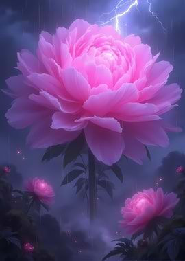 Pink Peonies in a Thunderstorm
