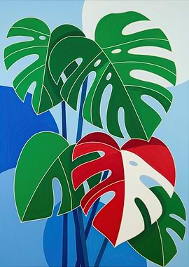 Monstera Leaves Painting