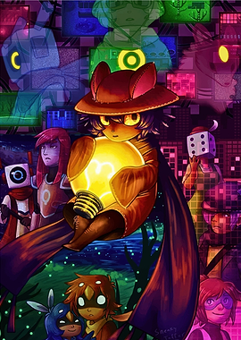 Niko and friends with light bulb