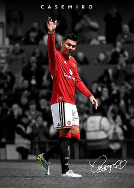Casemiro Waving in Manchester United Kit
