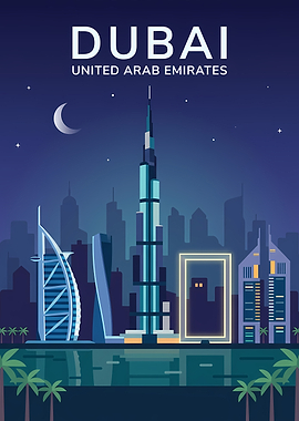 Dubai Skyline at Night