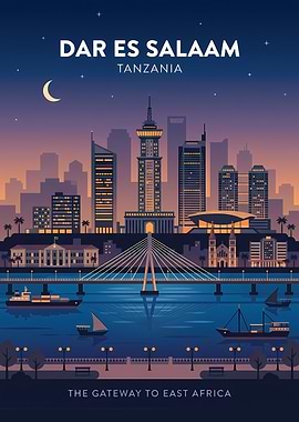 Dar es Salaam Skyline at Dusk