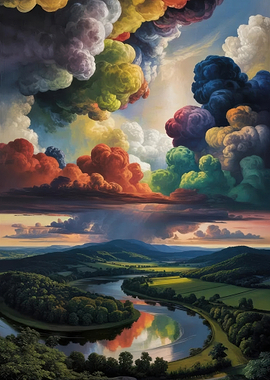 Vibrant Sky Over Rolling Hills