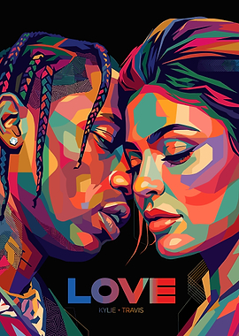 Kylie Jenner and Travis Scott Pop Art