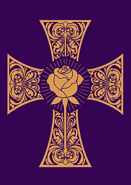 Ornate Rose Cross Emblem
