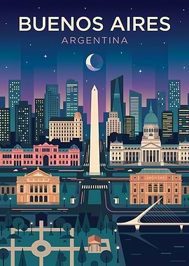 Buenos Aires Skyline at Night