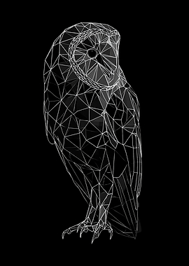 Wireframe Barn Owl