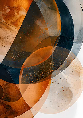 Abstract Overlapping Circles with Orange and Teal