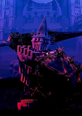 Gothic fantasy castle ruins