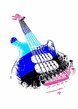 Abstract Electric Guitar Art