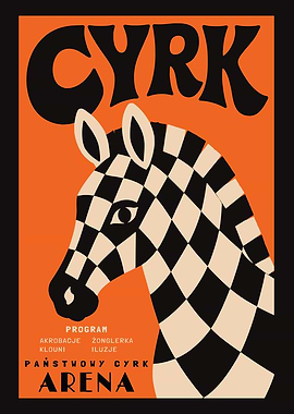 Vintage Circus Poster with Zebra