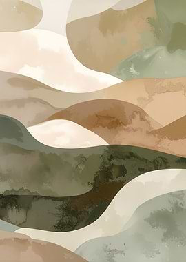 Abstract Landscape with Earth Tones