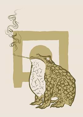 Japanese style Frog smoking