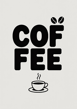 Coffee Text Art with Cup