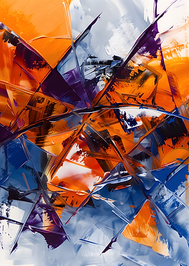 Abstract Geometric Paint Splatter
