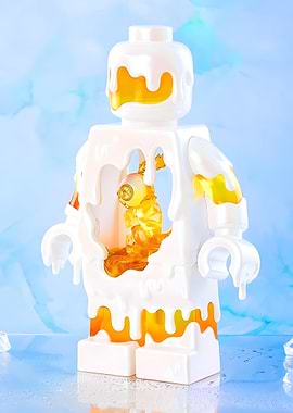 Melting Lego Figure with Inner Core