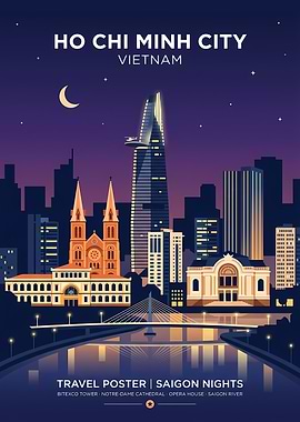 Ho Chi Minh City Skyline at Night