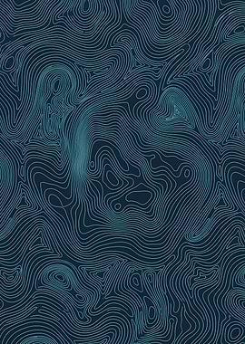 Topographic Contour Lines Pattern