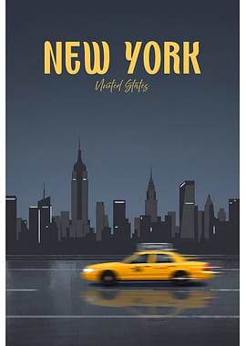 New York City Taxi Skyline