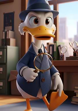 Detective Duck with Magnifying Glass