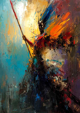 Abstract Warrior with Spear