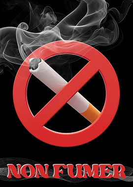 No Smoking Sign with Text