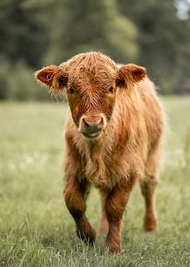 Young Highlander Walking in the Rain