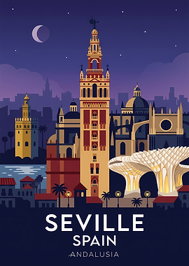 Seville Skyline at Night