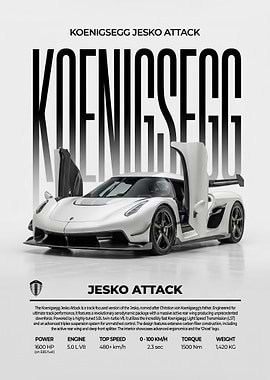 striking koenigsegg jesko attack Poster