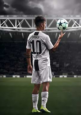 Footballer Dybala with Soccer Ball