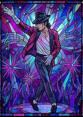 Michael Jackson Stained Glass Art