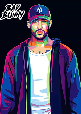 Bad Bunny Pop Art Portrait
