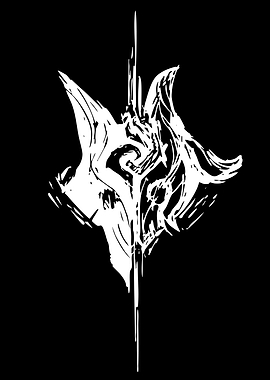 Abstract White Wolf Symbol