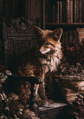 Fox in a Library Chair