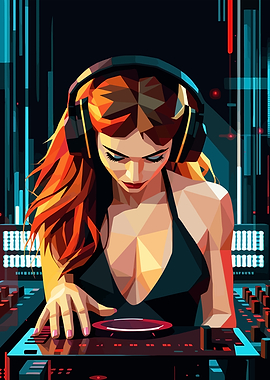 DJ Woman with Headphones