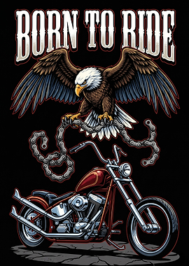 Born to Ride Eagle and Motorcycle