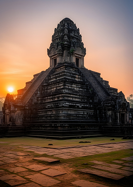 Ancient Temple at Sunrise