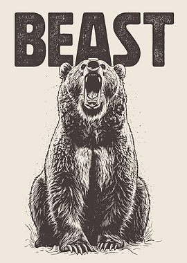 Roaring Bear with BEAST Text