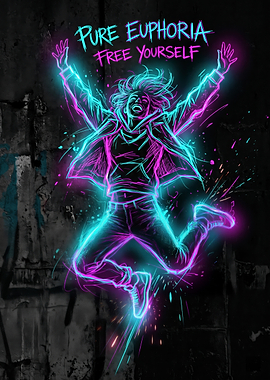 Pure Euphoria Free Yourself Neon Art