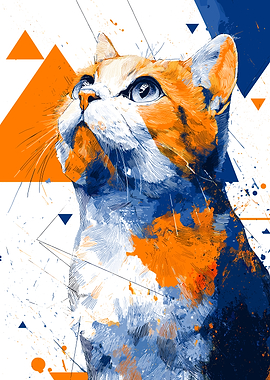 Abstract Cat Portrait