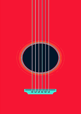 Close-up of a Red Acoustic Guitar