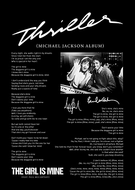 Michael Jackson and Paul McCartney Thriller Album Art