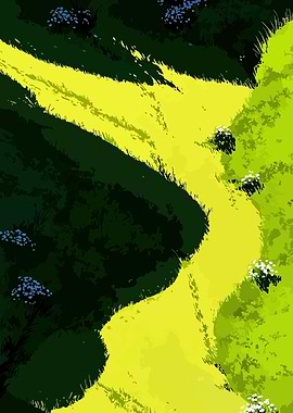 Sunlit Path Through Lush Greenery