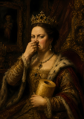 Queen holding toilet paper