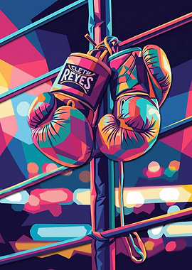 Boxing Gloves in a Ring