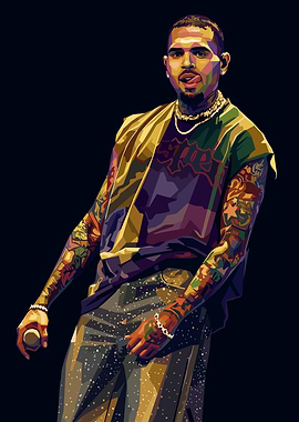 Chris Brown Pop Art Portrait