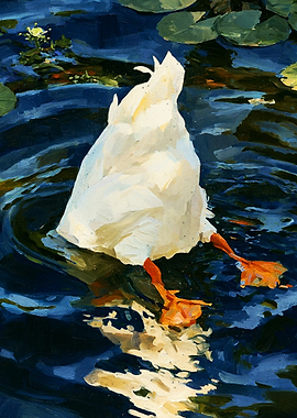 Duck diving in water