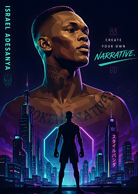 Israel Adesanya Cyberpunk Cityscape